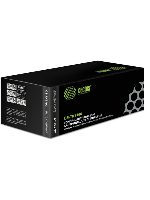 Тонер-картридж CACTUS (CS-TK3190) для KYOCERA Ecosys P3055dn/P3060dn, ресурс 25000 стр.