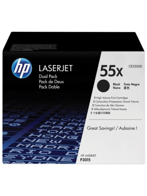 Картридж лазерный HP (CE255XD) LaserJet M525dn/M521dn/P3015, КОМПЛЕКТ 2 шт., оригинальный, ресурс 2х13500 страниц
