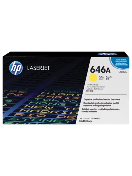 Картридж лазерный HP (CF032A) ColorLaserJet CM4540, №646A, желтый, оригинальный, ресурс 12 500 страниц