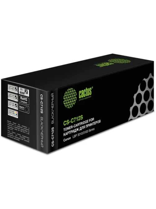 Картридж лазерный CACTUS (CS-C712S) для CANON LBP-3010/3100, ресурс 1500 страниц