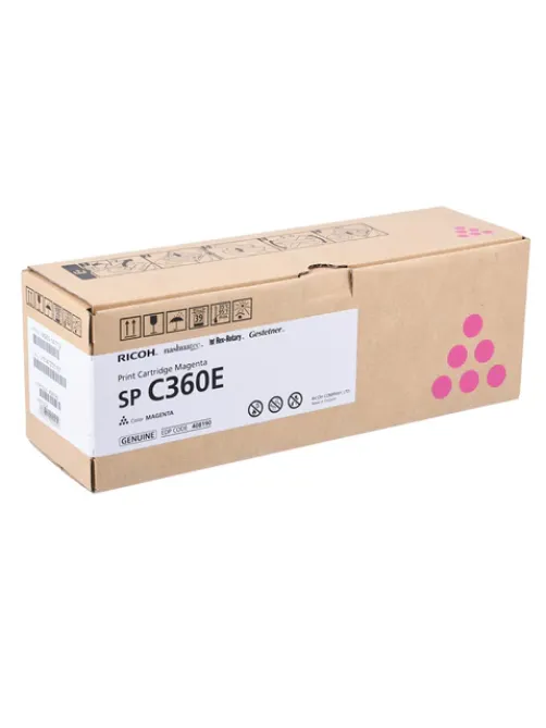 Тонер-картридж лазерный RICOH (SP C360E) SP C360/C361, пурпурный, оригинальный, ресурс 1500 стр., 408191
