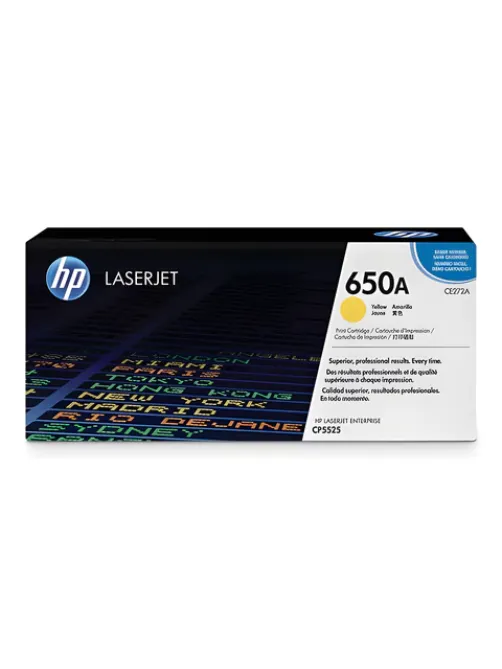 Картридж лазерный HP (CE272A) Color LaserJet Enterprise CP5525, №650A, желтый, оригинальный, ресурс 15000 страниц