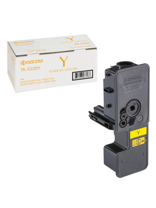 Тонер-картридж KYOCERA (TK-5220Y) ECOSYS P5021cdn/cdw/M5521cdn/cdw, желтый, ресурс 1200 стр., оригинальный, 1T02R9ANL1