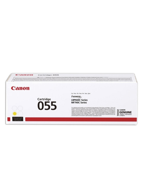 Картридж лазерный CANON (055Y) для LBP663/664/MF742/744/746, желтый, оригинальный, ресурс 2100 страниц, 3013C002