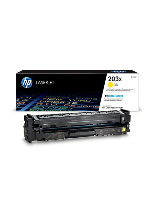 Картридж лазерный HP (CF542X) LaserJet Pro M254/M280/M281, №203X, желтый, оригинальный, ресурс 2500 страниц