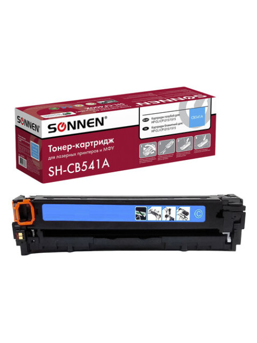 Картридж лазерный SONNEN (SH-CB541A) для HP CLJ CP1215/1515 ВЫСШЕЕ КАЧЕСТВО, голубой, 1400 страниц, 363955