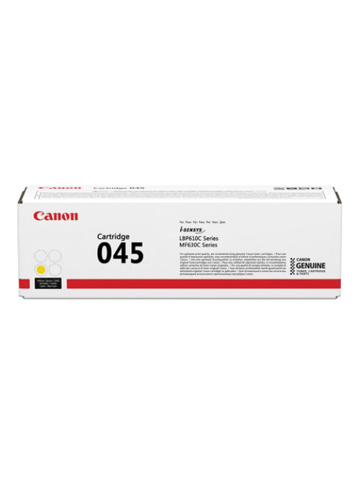 Картридж лазерный CANON (045Y) MF635/633/631/LBP 611/613, желтый, ресурс 1300 стр., оригинальный, 1239C002
