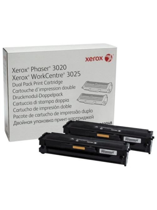 Картридж лазерный XEROX (106R03048) Phaser 3020/WC3025, оригинальный, ресурс 1500 стр., комплект 2 шт.