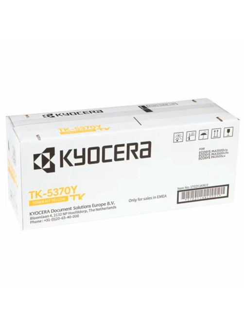 Тонер-картридж KYOCERA (TK-5370Y) ECOSYS PA3500cx/MA3500cix/MA3500cifx, желтый, оригинальный, ресурс 5000 страниц, 1T02YJANL0