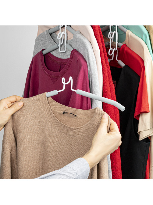 Вешалка-плечики трансформер, 5 плечиков, металл с покрытием, белые, BRABIX ULTRA, 607475