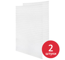 Жалюзи-плиссе, штора тканевая самоклеящаяся КОМПЛЕКТ 2 шт., BRABIX, 90х180 см, СТАНДАРТ+, 80 г/м2, цвет белый, 700009