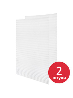 Жалюзи-плиссе, штора тканевая самоклеящаяся КОМПЛЕКТ 2 шт., BRABIX, 90х180 см, СТАНДАРТ+, 80 г/м2, цвет белый, 700009