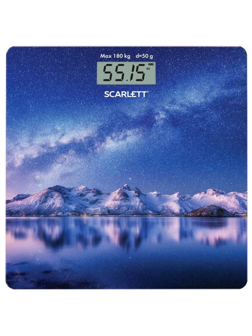 Весы напольные SCARLETT SC-BS33E022, электронные, вес до 180 кг, квадратные, стекло, звездное небо