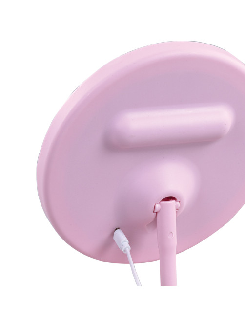 Зеркало настольное с LED-подсветкой для макияжа, диаметр 17 см, 3 режима свечения, аккумулятор 1200 mAh, цвет розовый, WBZ (ВБЗ), 609331
