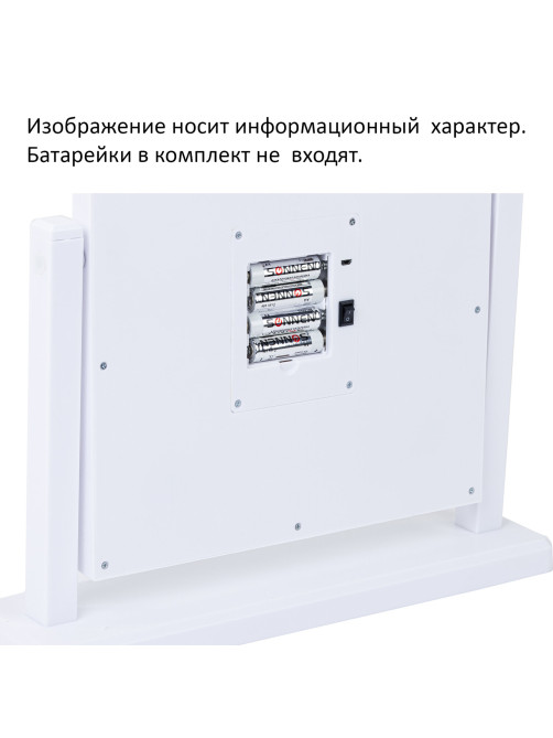 Зеркало для макияжа гримерное, 6 LED-ламп, 3 режима свечения, размер 21х29 см, работа от USB или 4хAA, цвет белый, WBZ (ВБЗ), 609334