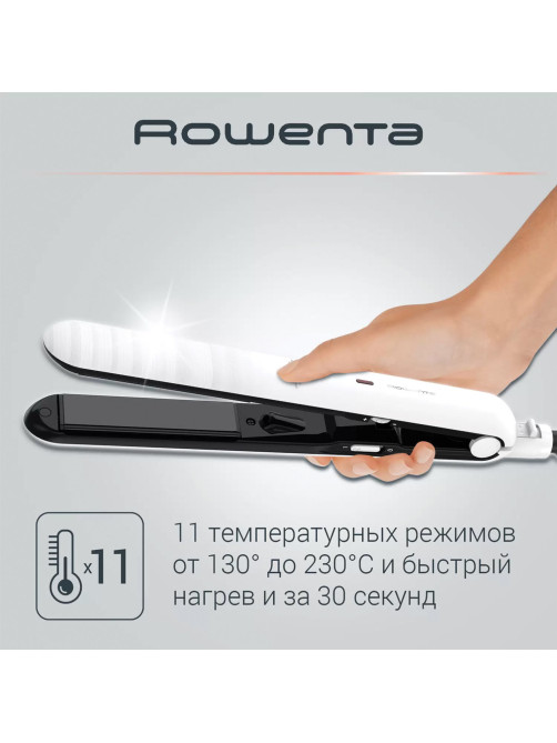 Выпрямитель для волос ROWENTA Optiliss SF3210F0, 10 режимов нагрева 130-230 °С, керамика, белый, 1830007885