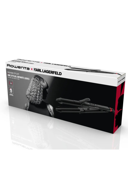 Мультистайлер для волос 3 в 1 ROWENTA Karl Lagerfeld CF451LF0, выпрямление/завивка, 170-200 °C, черный, 1830008551