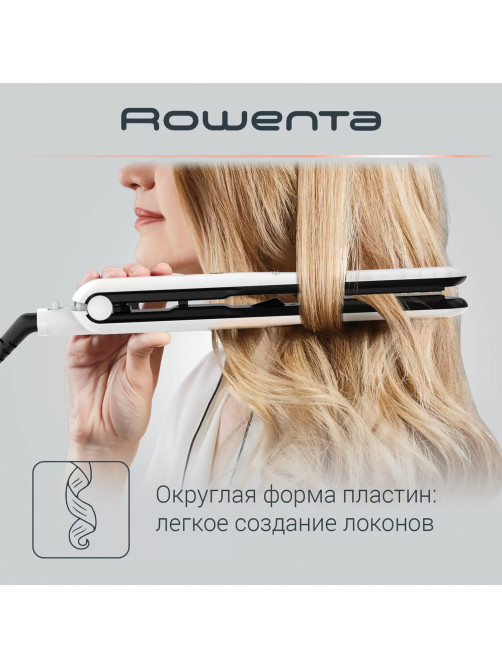 Выпрямитель для волос ROWENTA Optiliss SF3210F0, 10 режимов нагрева 130-230 °С, керамика, белый, 1830007885