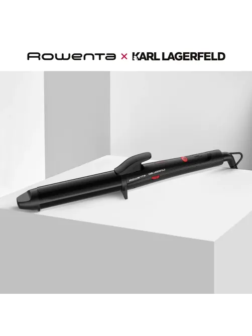 Щипцы для завивки волос ROWENTA Karl Lagerfeld CF323LF0, диаметр 32 мм, конусная форма, 120-200°C, черный, 1830008509