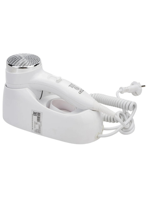 Фен для волос настенный KSITEX F-1400 WC, 1400 Вт, пластик/металл, 2 скорости, белый