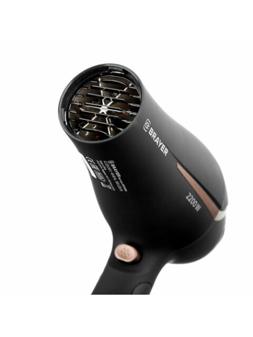 Фен BRAYER BR3000BN, 2200 Вт, 2 скорости, 3 температурных режима, складная ручка, черный