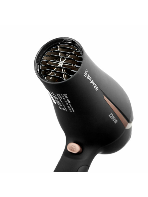 Фен BRAYER BR3000BN, 2200 Вт, 2 скорости, 3 температурных режима, складная ручка, черный