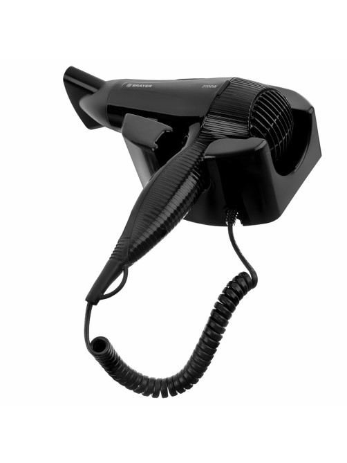 Фен для волос настенный BRAYER BR3021BK, 2000 Вт, пластик, 2 скорости, 2 температурных режима, черный