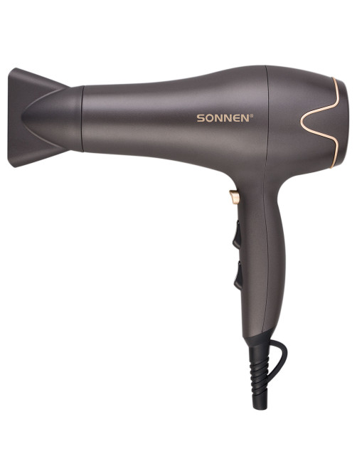 Фен для волос SONNEN HD-2281, 2200 Вт, турмалиновая ионизация, 3 температуры, холодный обдув, 454696