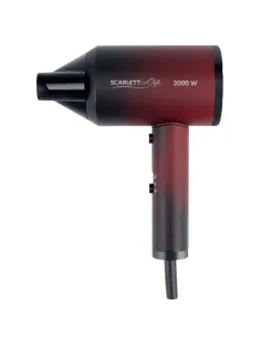 Фен SCARLETT SC-HD70I38, 2000 Вт, 2 скорости, 3 температурных режима, ионизация, черный/бордовый