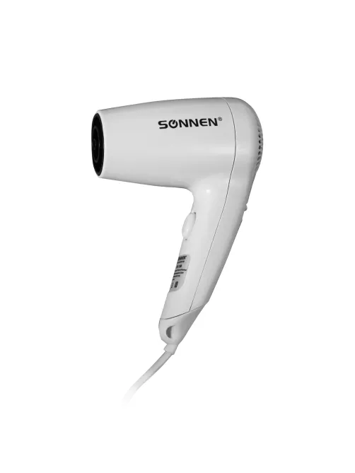 Фен для волос настенный SONNEN HD-1288, 1200 Вт, пластиковый корпус, 2 скорости, белый, 604196