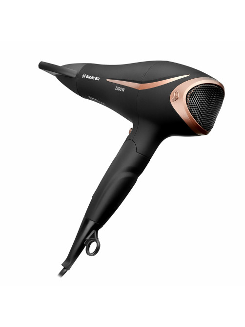 Фен BRAYER BR3000BN, 2200 Вт, 2 скорости, 3 температурных режима, складная ручка, черный