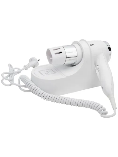 Фен для волос настенный KSITEX F-1600 W, 1600 Вт, пластик/металл, 2 скорости, белый