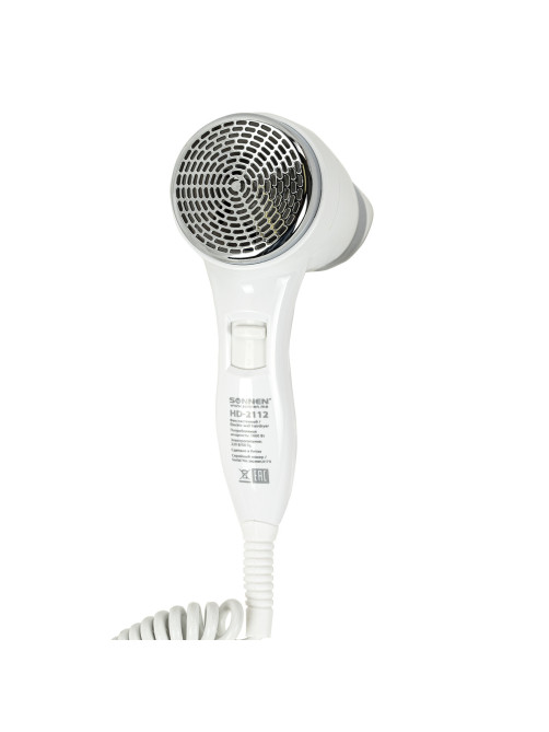 Фен для волос настенный SONNEN HD-2112 EXTRA POWER, 1600 Вт, 2 скорости, белый/хром, 608480