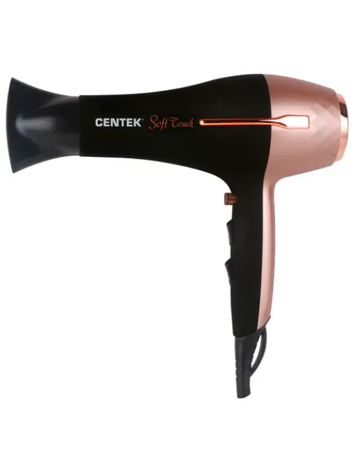 Фен CENTEK CT-2242, 2000 Вт, 2 скорости, 3 температурных режима, черный/розовый