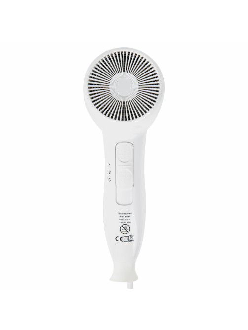Фен для волос настенный KSITEX F-1800 W, 1800 Вт, пластик/металл, 2 скорости, белый