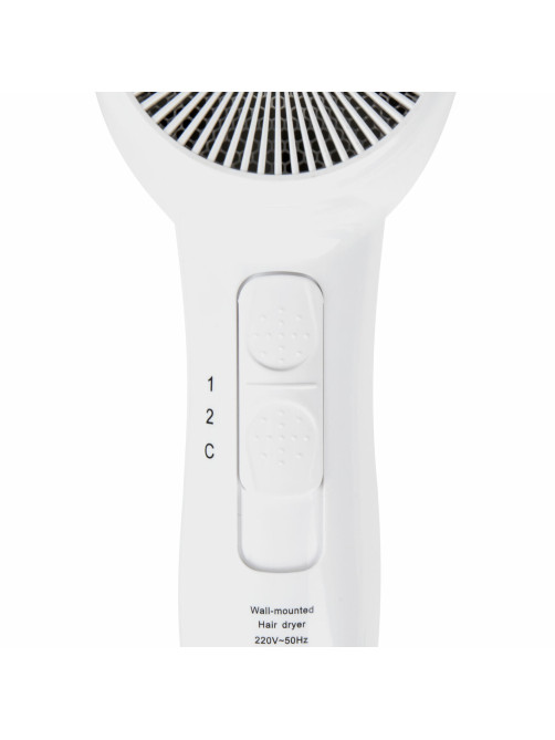 Фен для волос настенный KSITEX F-1800 W, 1800 Вт, пластик/металл, 2 скорости, белый