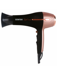 Фен CENTEK CT-2242, 2000 Вт, 2 скорости, 3 температурных режима, черный/розовый