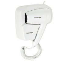 Фен для волос настенный SONNEN HD-2101 ULTRA PLUS, 1300 Вт, 2 скорости, белый, 608481