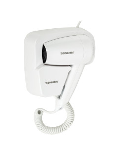 Фен для волос настенный SONNEN HD-2101 ULTRA PLUS, 1300 Вт, 2 скорости, белый, 608481