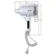 Фен для волос настенный KSITEX F-2000W JET, 2000 Вт, пластик 2 скорости, 2 температурных режима, белый