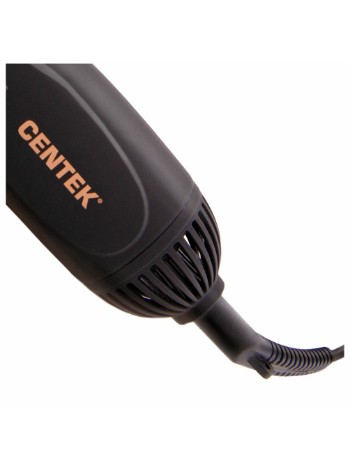 Фен-расческа CENTEK CT-2059, 1200 Вт, 2 скорости, 2 температурных режима, 3 насадки, черная