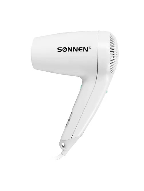 Фен для волос настенный SONNEN HD-1288D, 1200 Вт, пластиковый корпус, 4 скорости, белый, 604197