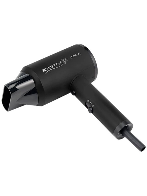 Фен SCARLETT SC-HD70I37, 1900 Вт, 2 скорости, 3 температурных режима, ионизация, черный
