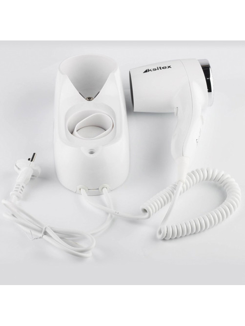 Фен для волос настенный KSITEX F-1400 WC, 1400 Вт, пластик/металл, 2 скорости, белый