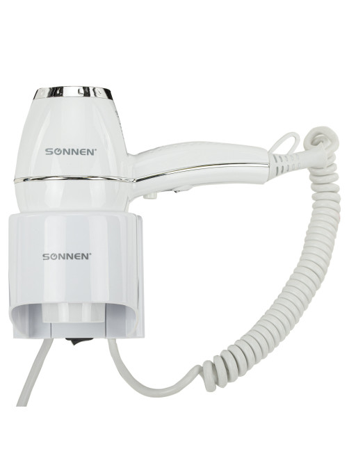 Фен для волос настенный SONNEN HD-2206 SUPER POWER, 1850 Вт, белый, 3 температурных режима, 608482