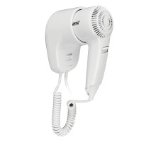 Фен для волос настенный SONNEN HD-1288, 1200 Вт, пластиковый корпус, 2 скорости, белый, 604196