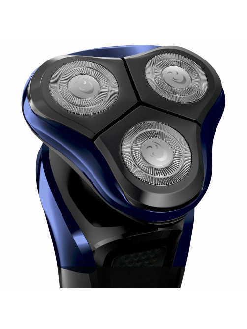 Электробритва POLARIS PMR 0309RC PRO 5, 3 головки, аккумулятор, сухое и влажное бритье, синяя, 54835