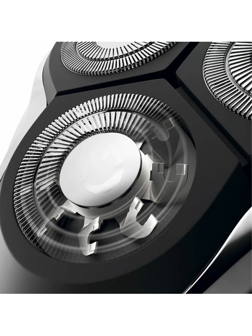 Электробритва POLARIS PMR 0305R PRO 5, 3 головки, аккумулятор, сухое и влажное бритье, черная, 51919