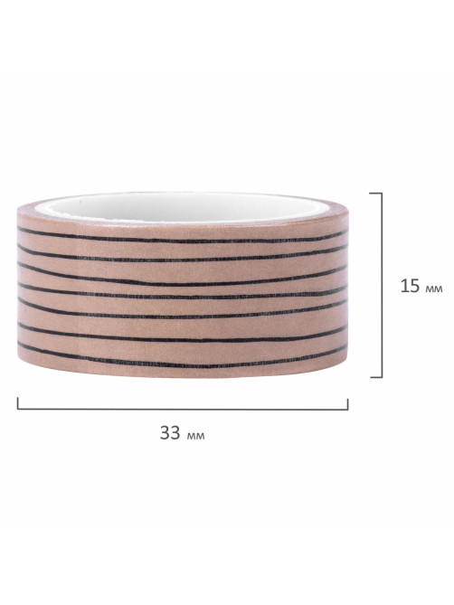 Клейкие WASHI-ленты для декора КОФЕЙНЫЕ ЦВЕТА, 15 мм х 3 м, 7 цветов, рисовая бумага, ОСТРОВ СОКРОВИЩ, 661706