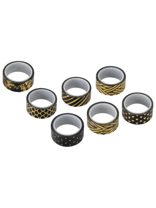 Клейкие WASHI-ленты для декора с фольгой 